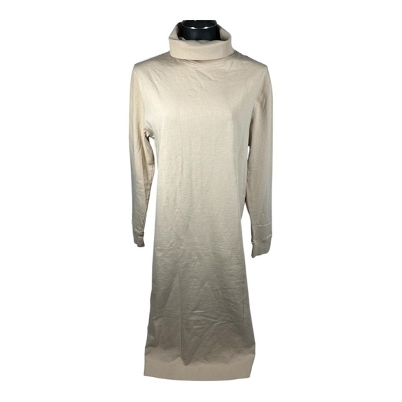 Tibi Punto Milano Turtleneck T-Shirt Dress XS Runs Large Beige Knee Length - Picture 4 of 13